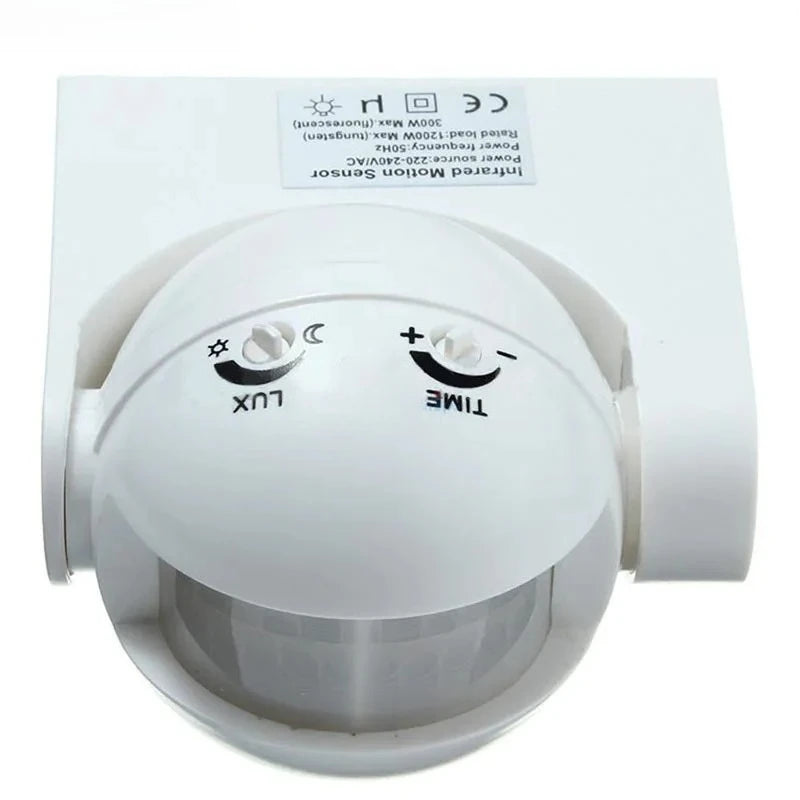 AC 220V - 240V 180 Degree Outdoor IP44 PIR Infrared Motion Sensor Detector Round Mini Smart Delay Light Switch